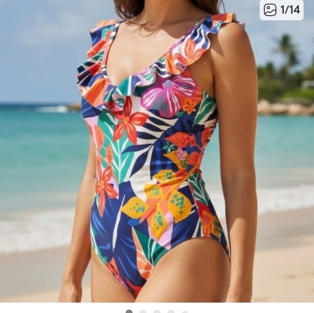 Kathy Ireland New W Tags Floral Swim Womens .